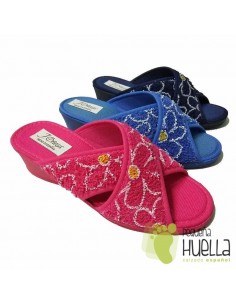 Zapatillas de Rizo Abierta y Cruzada toalla para Señora J. Ortega 2