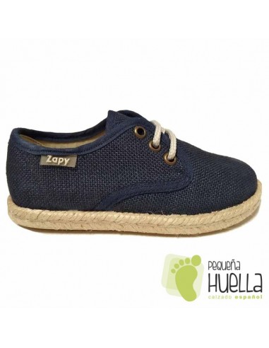 Blucher Alpargata Lino Azules para Niños de ceremonia.