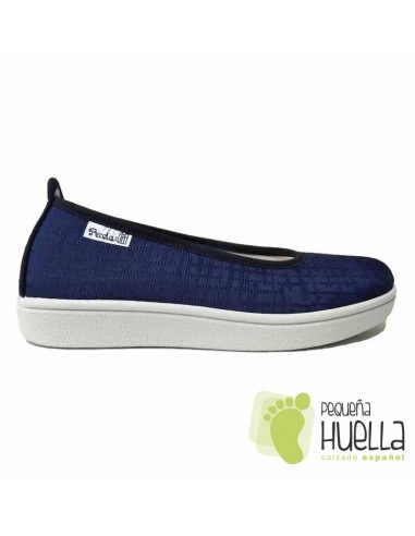 Zapatillas Tela Azul Marino Mujer, LA PERCLA