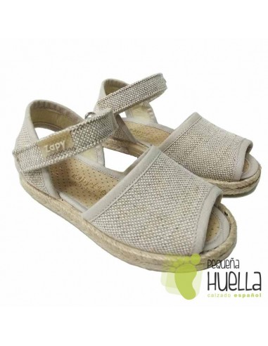 Alpargatas Sandalias Beige Niñas con Velcro Zapy