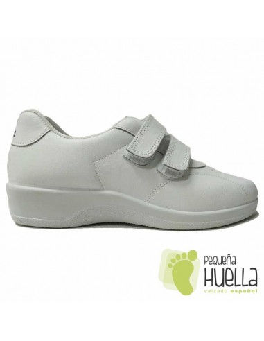 Deportivas Piel Blancas Señora con Cuña LA PERCLA 417