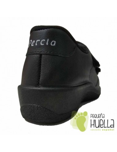 Deportivas Piel Negras Señora con Cuña LA PERCLA 417