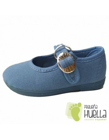 Zapatillas de tela para niñas azul azafata