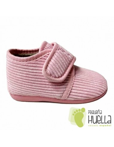 Zapatillas rosas casa chicas con velcro