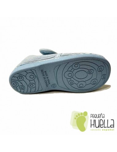 Zapatillas azules casa niño con velcro