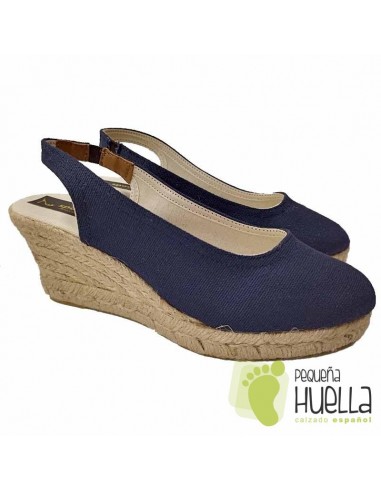 Alpargatas cuña azules artesanas