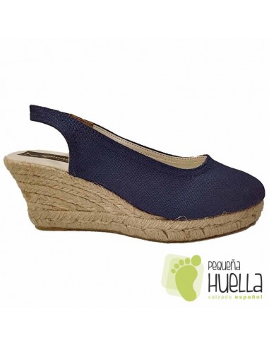 Alpargatas azul marino cuña mujer