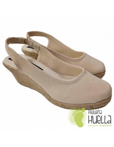 Alpargatas cuña beige mujer hechas en España