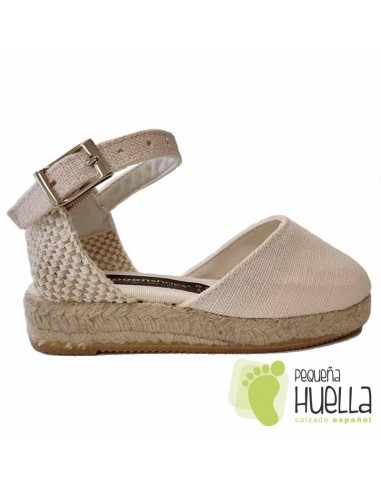 Alpargatas Valencianas lino crudo niña