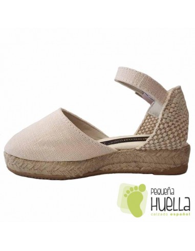 Alpargatas Valencianas lino crudo para niñas