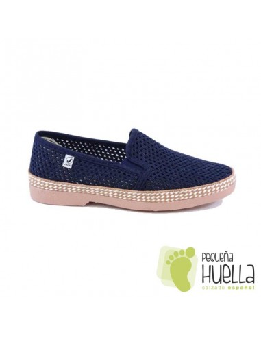 Zapatillas tela perforada azules señores javer 502