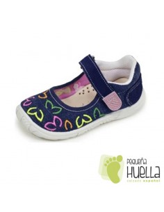 Merceditas de lona azules para niñas Zapy