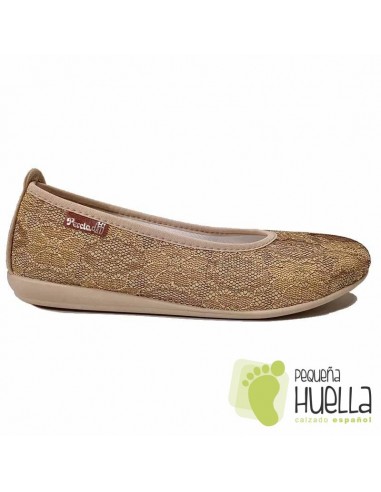 Zapatos bajos dorados señora percla