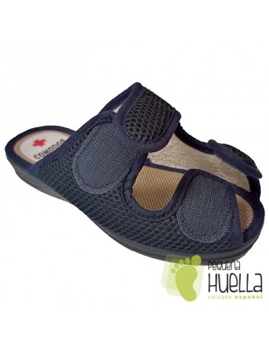 Zapatillas azules anatómicas de mujer con velcro para el verano Ruiz y Gallego