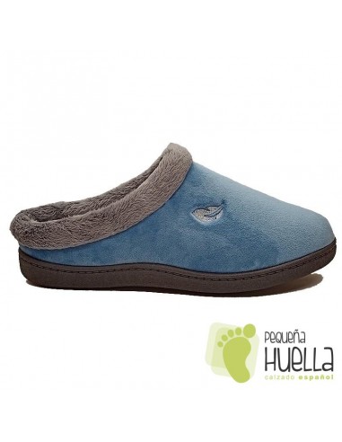 ZAPATILLAS CASA MUJER AZUL TEJANO PLUMAFLEX 12230