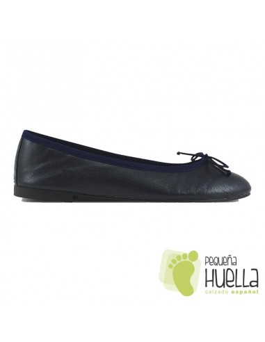 Bailarinas o manoletinas piel lisa azul marino Mujer