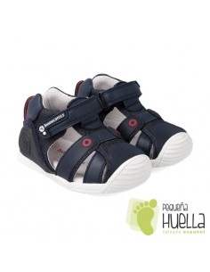 SANDALIAS AZULES DE PIEL PARA NIÑOS BIOMECANICS 212144
