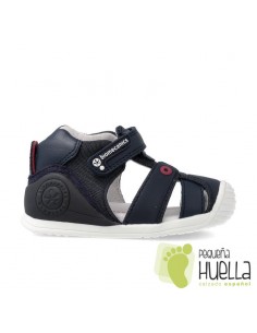 SANDALIAS AZULES DE PIEL PARA NIÑOS BIOMECANICS 212144 2