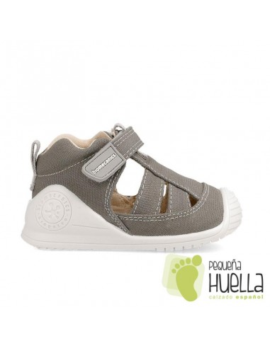 SANDALIA DE LONA GRIS PARA NIÑOS BIOMECANICS 202211
