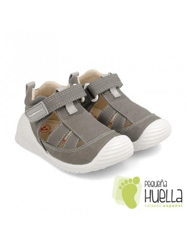 SANDALIA DE LONA GRISES PARA NIÑOS BIOMECANICS 202211