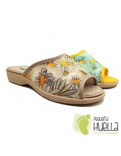 Zapatillas casa con flores de mujer / PERCLA 2