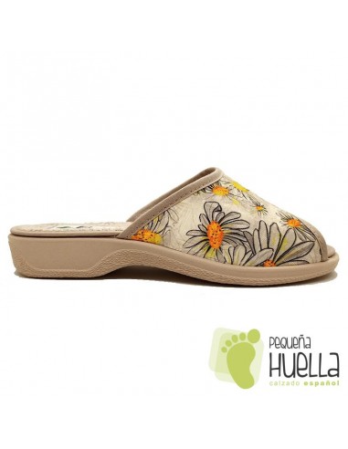 Zapatillas casa con flores de mujer / PERCLA