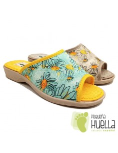 Zapatillas casa con flores de mujer / PERCLA