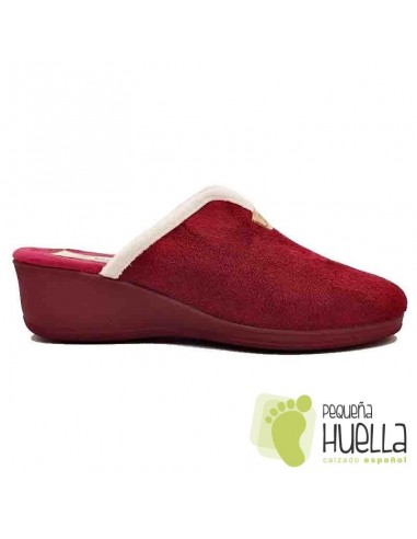 Zapatillas burdeos con cuña para Mujer J. Ortega 1808