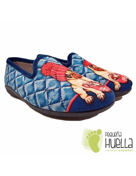 Zapatillas perrito chica con cuña CASA DONA 033