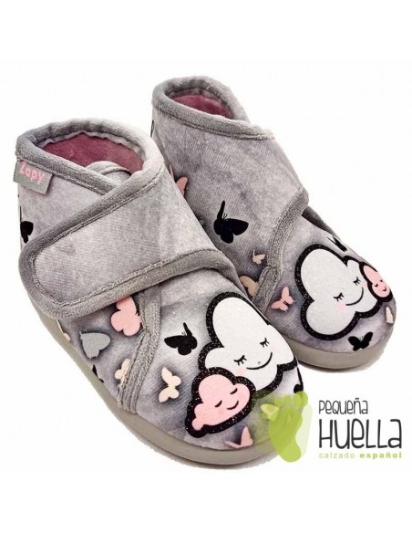 comprar Botas con velcro nubes y mariposas para niñas Zapy