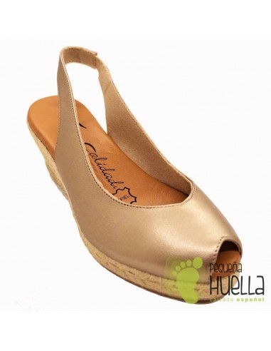 comprar Alpargatas de piel con cuña TORRES 5018 online