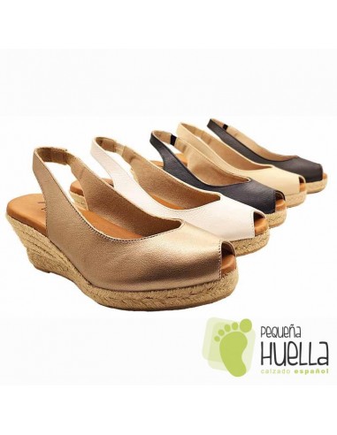 comprar Alpargatas de piel con cuña TORRES 5018 online