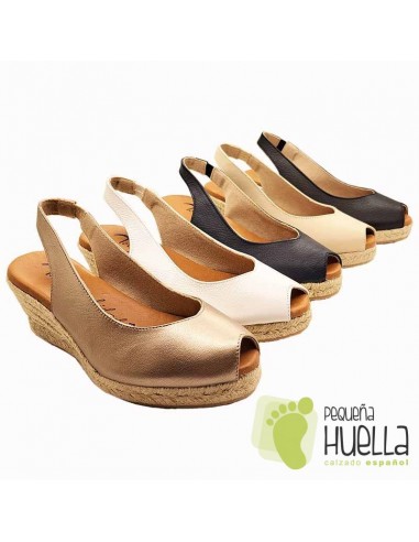 comprar Alpargatas de piel con cuña TORRES 5018 online