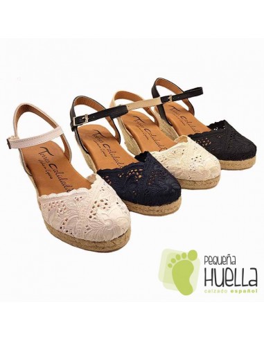 comprar Alpargatas encaje con cuña TORRES 5004 online