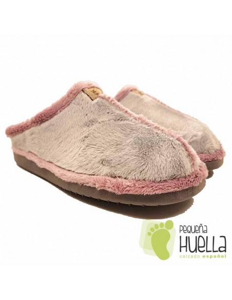 comprar Zapatillas ZAPAGREEN grises y rosa casa chica Invierno