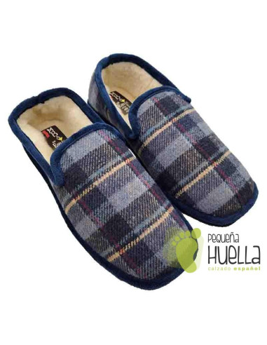 comprar Zapatillas borreguillo cuadros hombre casa Berevere