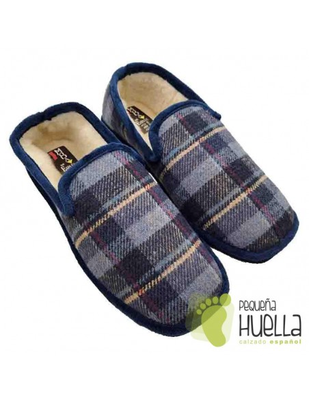 comprar Zapatillas borreguillo cuadros hombre casa Berevere
