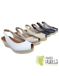 comprar Alpargatas de piel con cuña TORRES 5018 online