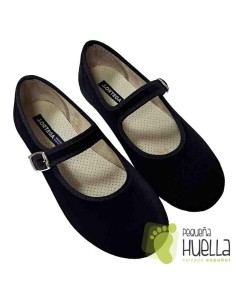 comprar Merceditas de terciopelo negro J Ortega 1651 online 2