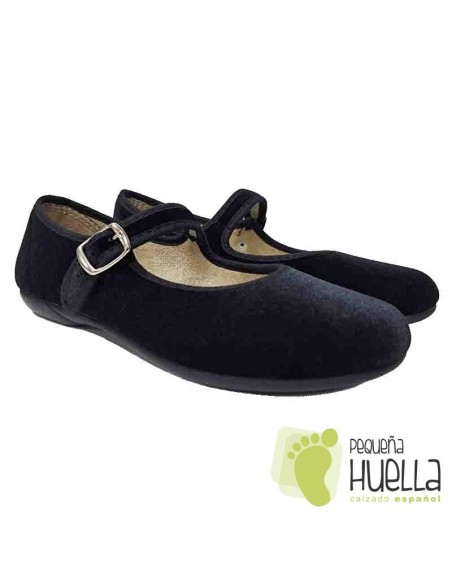 comprar Merceditas de terciopelo negro J Ortega 1651 online