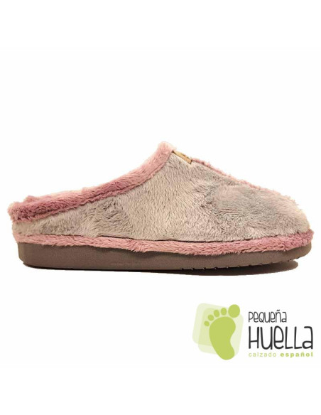 comprar Zapatillas grises y rosa casa chica Invierno ZAPAGREEN