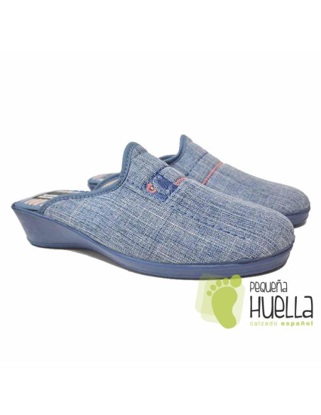 comprar Zapatillas cuña azules CASA DONA 073 online
