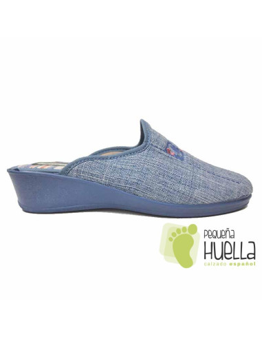 comprar Zapatillas cuña azules CASA DONA 073 online