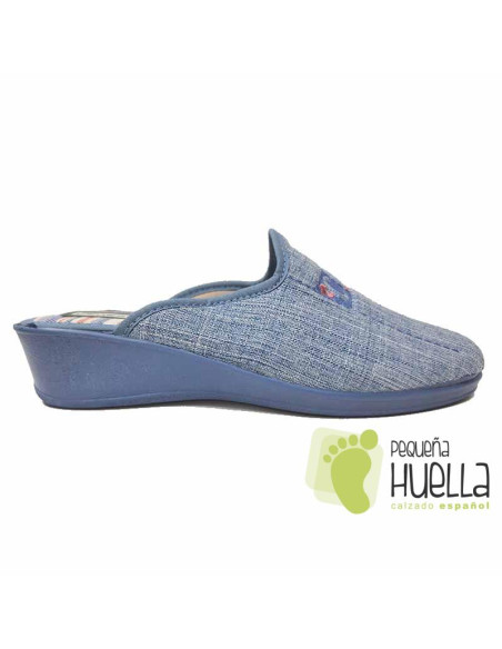 comprar Zapatillas cuña azules CASA DONA 073 online