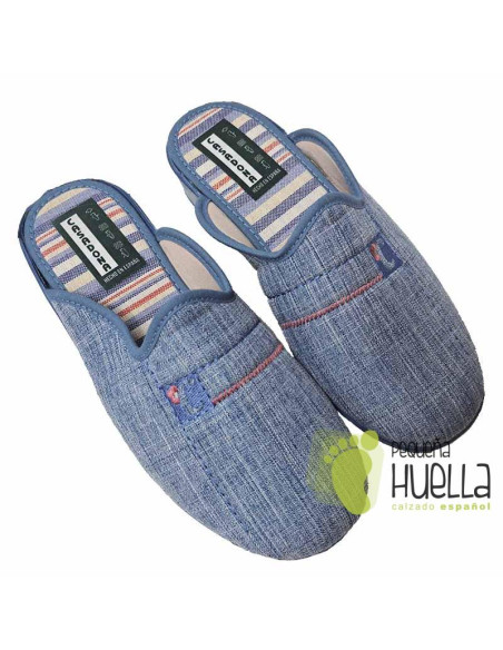 comprar Zapatillas cuña azules CASA DONA 073 online