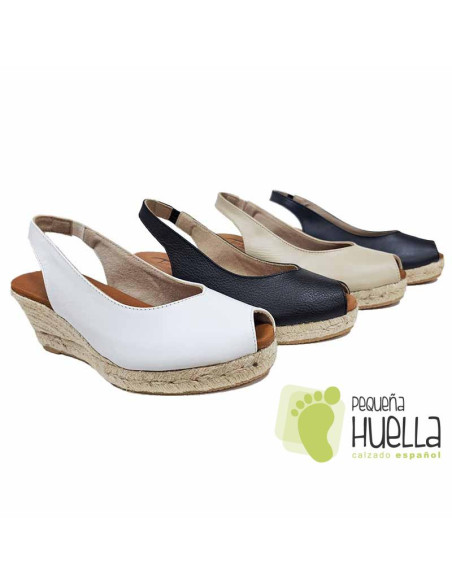 comprar Alpargatas de piel con cuña TORRES 5018 online