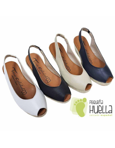 comprar Alpargatas de piel con cuña TORRES 5018 online