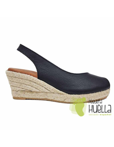 comprar Alpargatas de piel con cuña TORRES 5018 online