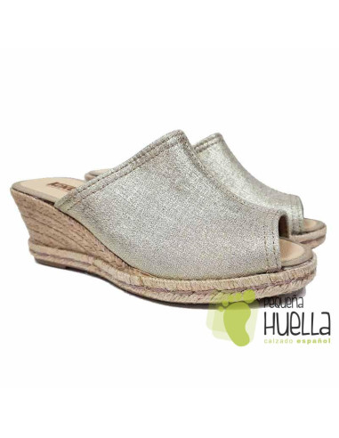 comprar Alpargatas con cuña doradas mujer Kokis 55648 online