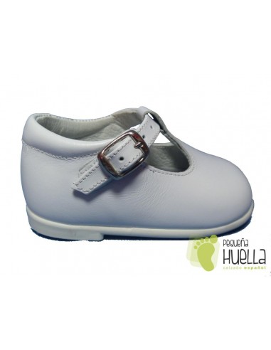 Pepitos Piel Hebilla Blancos